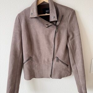 KUT from the Kloth Taupe Faux Suede Moto Jacket - Size XS